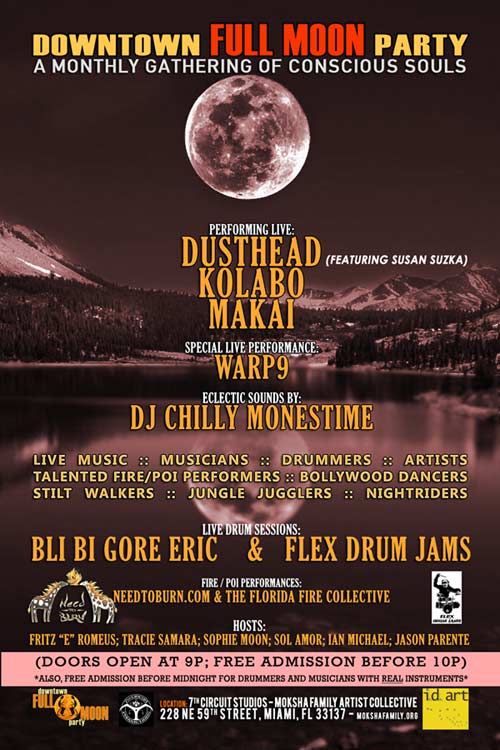 the downtown FULL MOON Party – Tuesday Jan. 26, 2013 @ 7th Circuit Studios